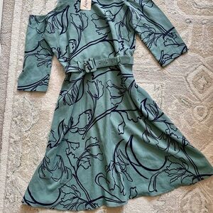 Vestry Blue-green Floral Dress